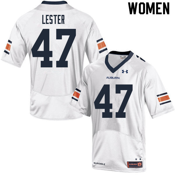 Women #47 Barton Lester Auburn Tigers College Football Jerseys Sale-White